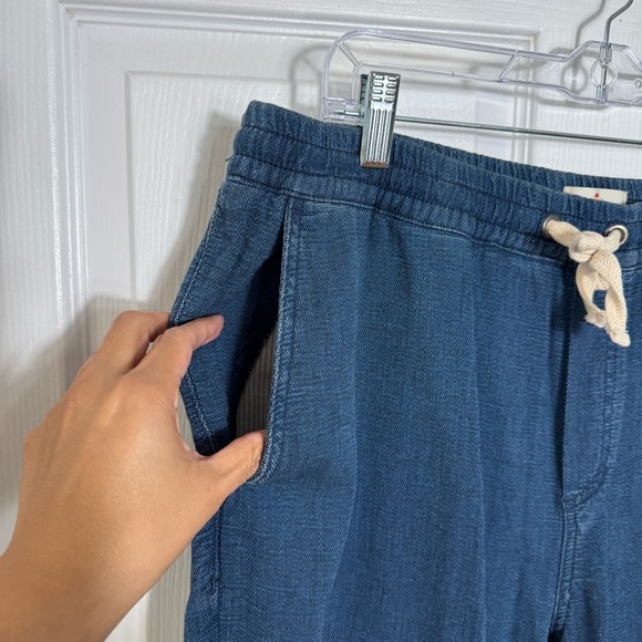 Marine Layer Saturday Indigo Texture Pull On Jeans Pants XL Blue Drawstring - Picture 5 of 11